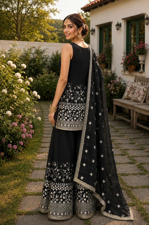 MRUDANGI VIHANIKA WHOLESALE READYMADE REAL GEORGETTE PARTY WEAR 3 PCS SUITS FOR EXPORT
