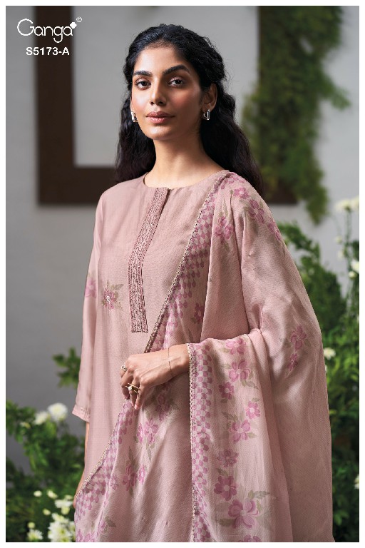 GANGA SHIVALI S5173 WHOLESALE PURE BEMBERG SILK CLASSIC UNSTITCH SALWAR SUITS SUPPLIER