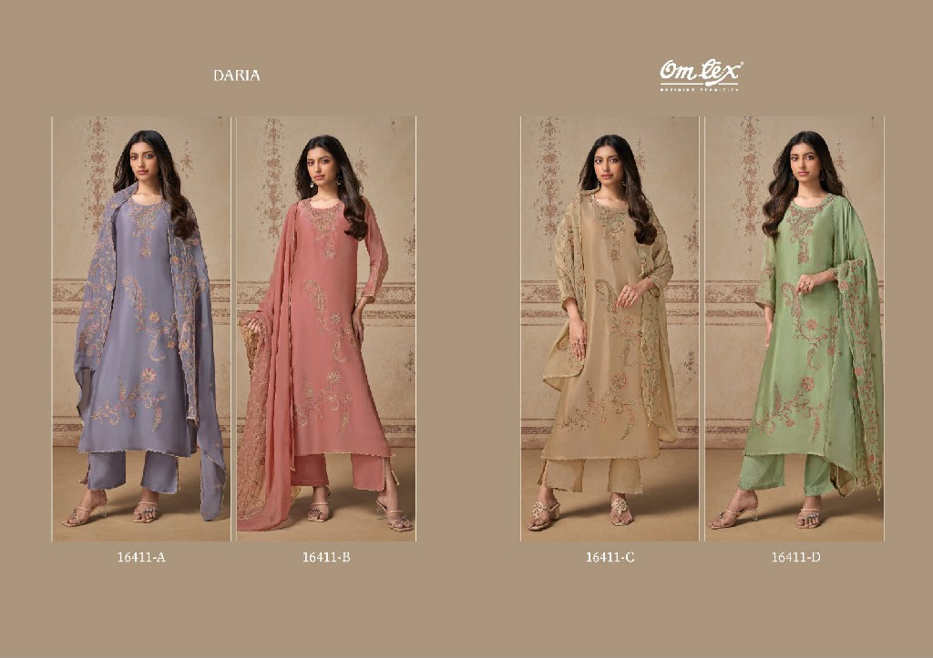 OMTEX DARIA WHOLESALE SILK WITH WORK AMAZING UNSTITCH SALWAR SUITS EXPORTER