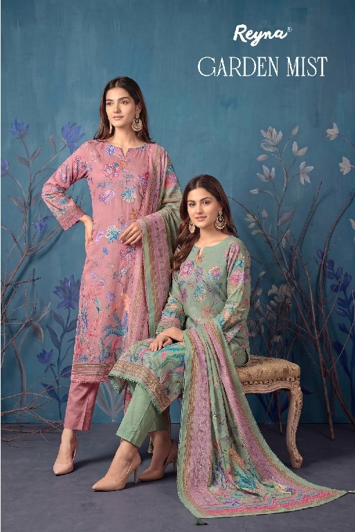 REYNA GARDEN MIST WHOLESALE PURE HABUTAI ORGANZA SILK ELEGANT UNSTITCH SALWAR SUITS FOR EXPORT