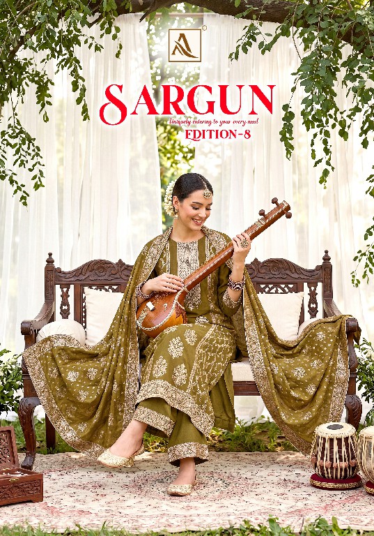 ALOK SUIT SARGUN VOL 8 WHOLESALE VISCISE MUSLIN DESIGNER CONCEPT UNSTITCH SALWAR SUITS EXPORTER