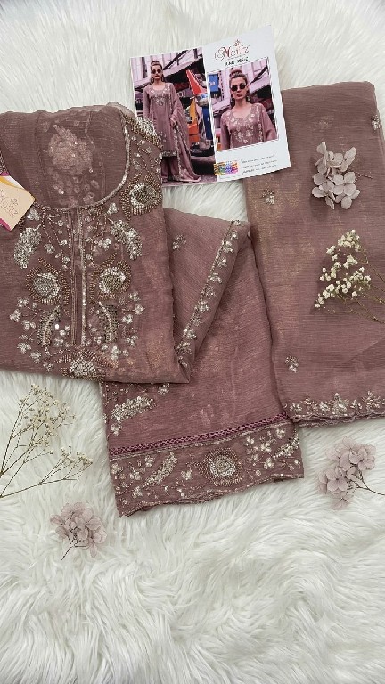 MOTIFZ D.NO 5482 WHOLESALE GOLD CHIFFON BEATS WORK PAKISTANI UNSTITCH SALWAR SUITS EXPORTER