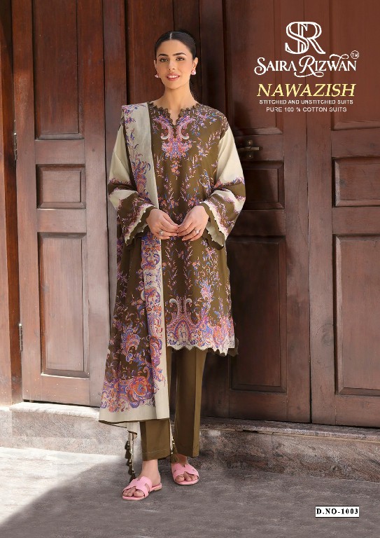 SAIRA RIZWAN NAWAZISH WHOLESALE COTTON KARACHI STYLE PRINTED DRESS MATERIAL ONLINE