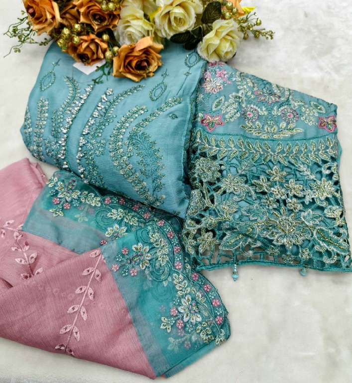 SHREE FABS D.NO 5539 WHOLESALE CHIFFON PAKISTANI HIT DESIGN UNSTITCH SALWAR SUITS SUPPLIER