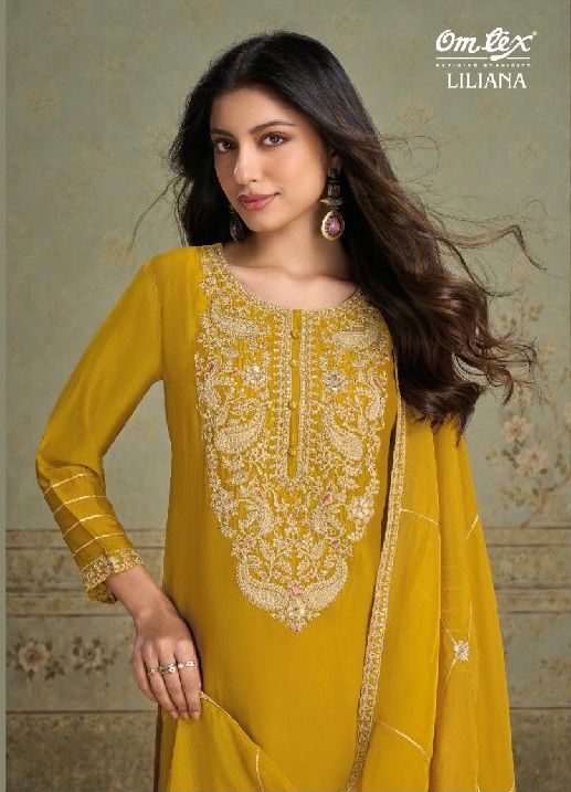 OMTEX LILIANA WHOLESALE SILK WITH WORK AMAZING UNSTITCH SALWAR SUITS EXPORTER