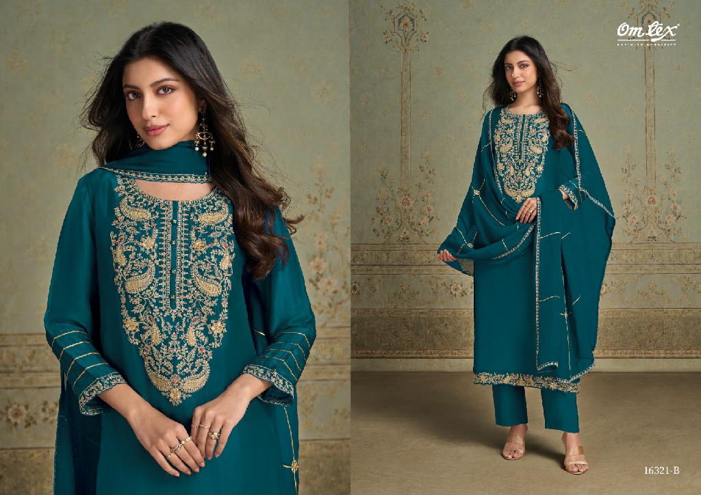 OMTEX LILIANA WHOLESALE SILK WITH WORK AMAZING UNSTITCH SALWAR SUITS EXPORTER