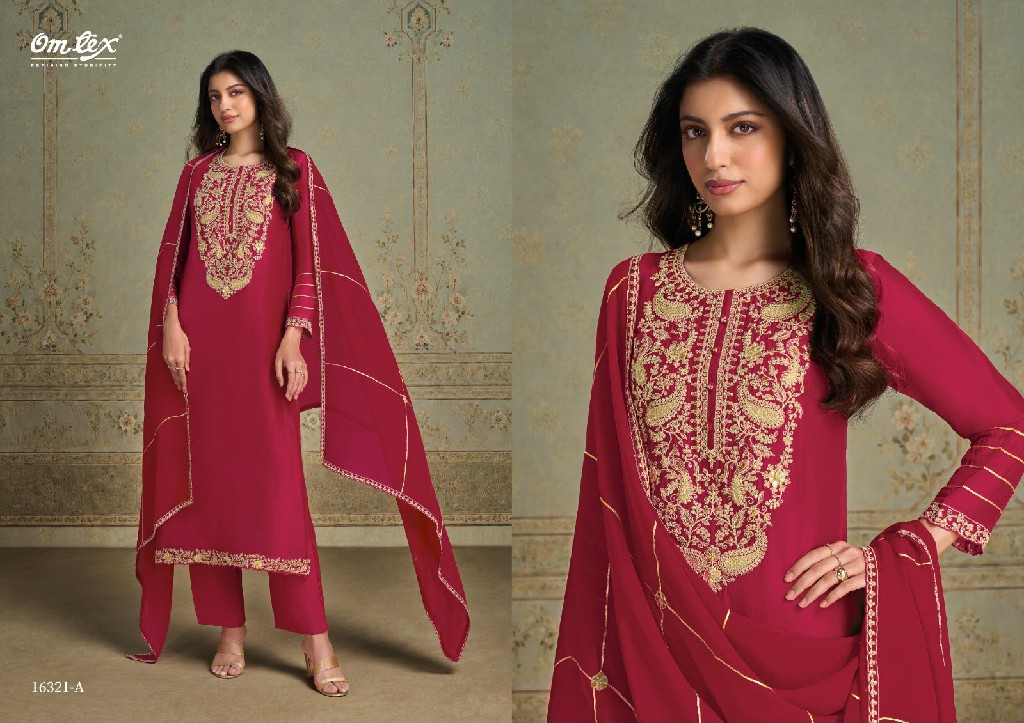 OMTEX LILIANA WHOLESALE SILK WITH WORK AMAZING UNSTITCH SALWAR SUITS EXPORTER