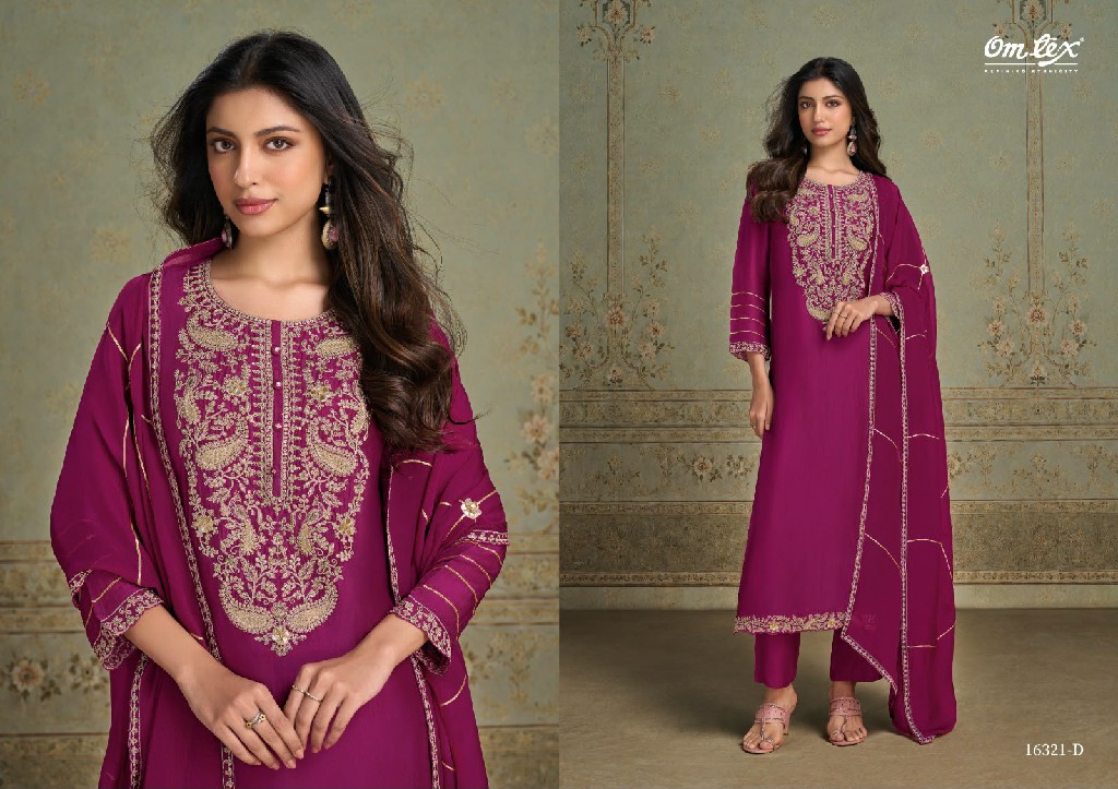OMTEX LILIANA WHOLESALE SILK WITH WORK AMAZING UNSTITCH SALWAR SUITS EXPORTER