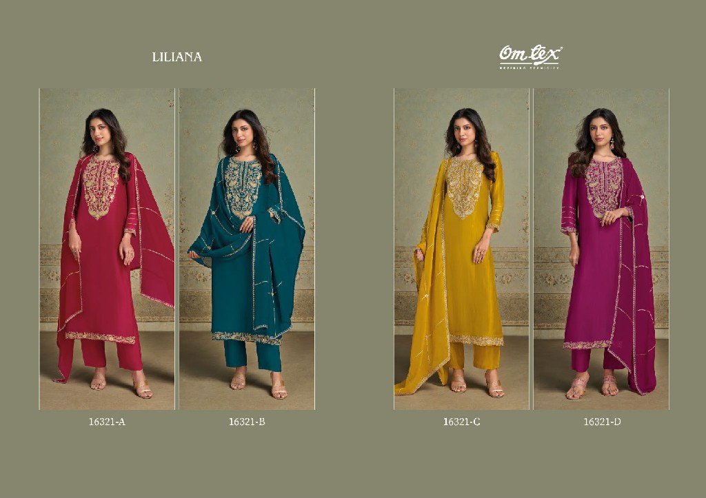 OMTEX LILIANA WHOLESALE SILK WITH WORK AMAZING UNSTITCH SALWAR SUITS EXPORTER