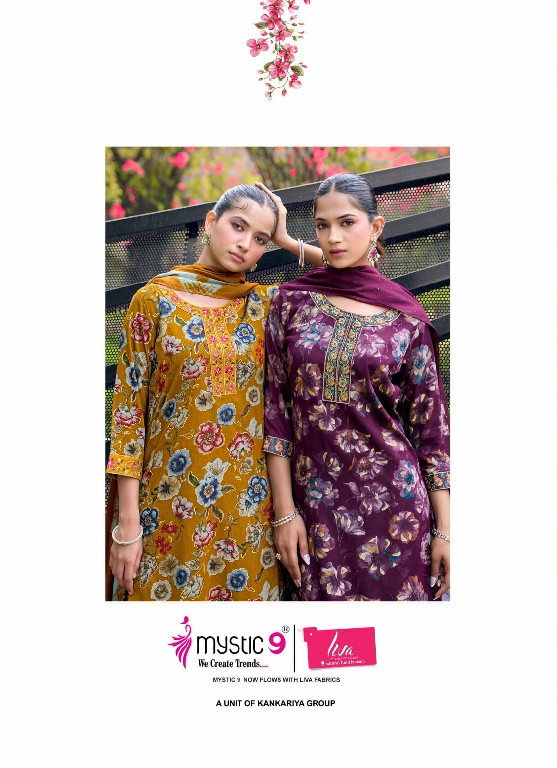 MYSTIC 9 REVATI VOL 1 WHOLESALE READYMADE BLACK RAYON FOIL PRINT PRETTY LOOK 3 PCS SUITS EXPORTER