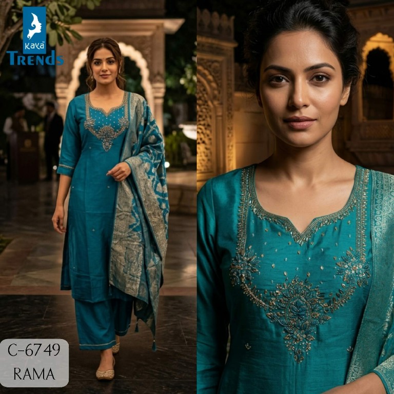 KAYA D.NO 6749 COLOR WHOLESALE READYMADE TISSUE SIMMER BIG SIZE AMAZING 3 PCS COMBO SET SUITS ONLINE