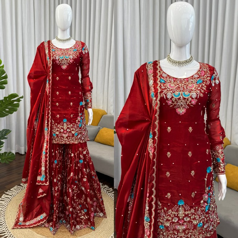 TEXTILEDEAL D.NO 5956 WHOLESALE READYMADE JMC SILK ELEGANCE PARTY WEAR 3 PCS SUITS FOR WOMEN ONLINE