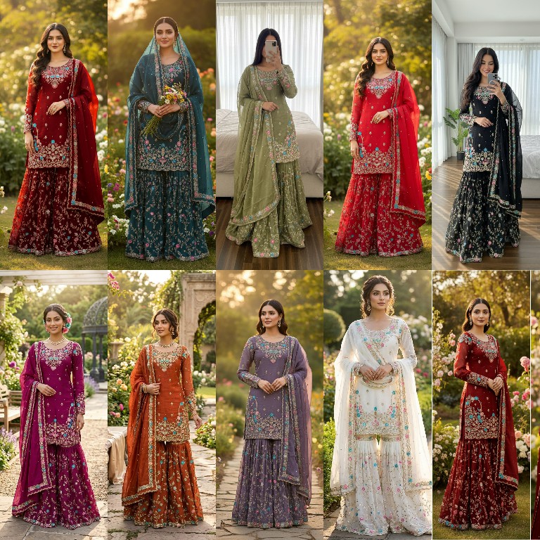 TEXTILEDEAL D.NO 5956 WHOLESALE READYMADE JMC SILK ELEGANCE PARTY WEAR 3 PCS SUITS FOR WOMEN ONLINE