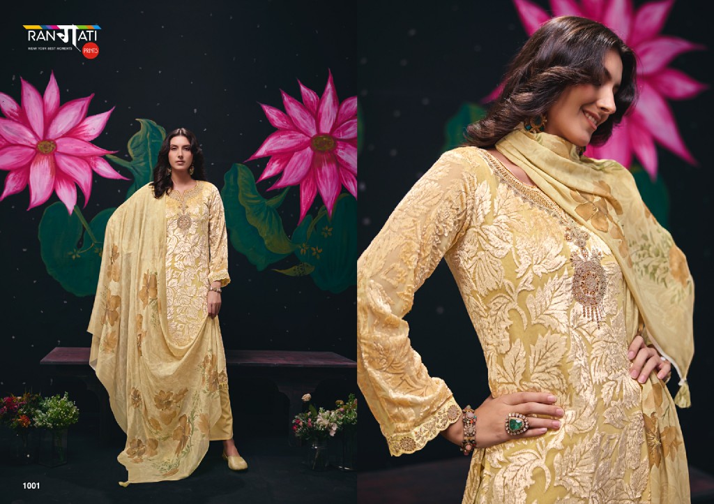 RANGATI PRINTS PALACHI EDIT WHOLESALE PALACHI VELVET EMBROIDERED WINTER WEAR UNSTITCH SALWAR SUITS EXPORTER