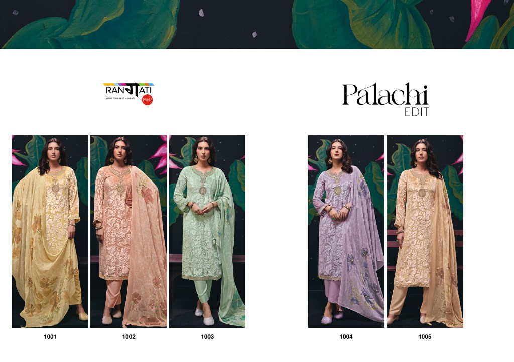 RANGATI PRINTS PALACHI EDIT WHOLESALE PALACHI VELVET EMBROIDERED WINTER WEAR UNSTITCH SALWAR SUITS EXPORTER