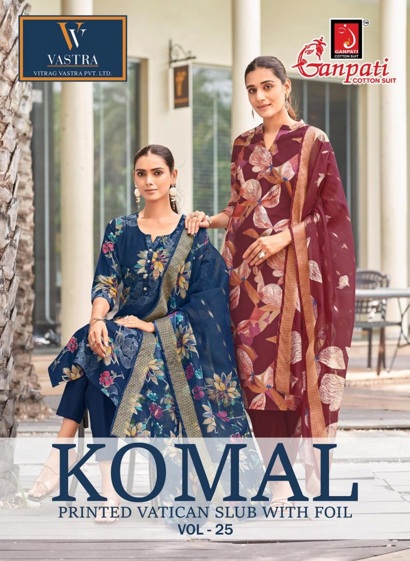 GANPATI KOMAL VOL 25 WHOLESALE READYMADE VATICAN PRINTED BEAUTIFUL 3 PCS SUITS EXPORTER