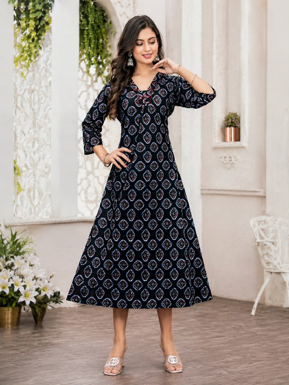 HIAARA SCARLET VOL 1 WHOLESALE READYMADE PURE COTTON ANARKALI FLAIR STYLE KURTIS FOR WOMEN ONLINE
