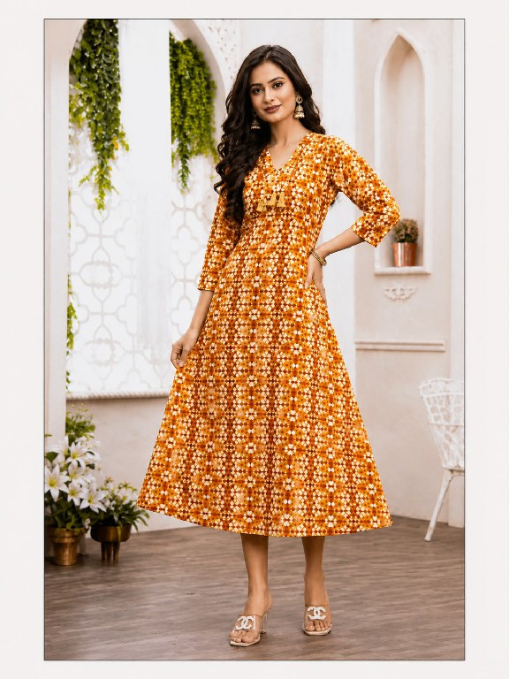 HIAARA SCARLET VOL 1 WHOLESALE READYMADE PURE COTTON ANARKALI FLAIR STYLE KURTIS FOR WOMEN ONLINE