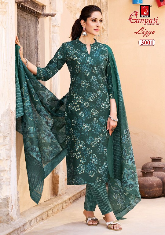 GANPATI LIZZA VOL 3 WHOLESALE READYMADE PURE COTTON PRINTED DAILY WEAR 3 PCS SUITS SUPPLIER