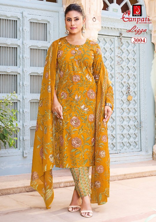 GANPATI LIZZA VOL 3 WHOLESALE READYMADE PURE COTTON PRINTED DAILY WEAR 3 PCS SUITS SUPPLIER