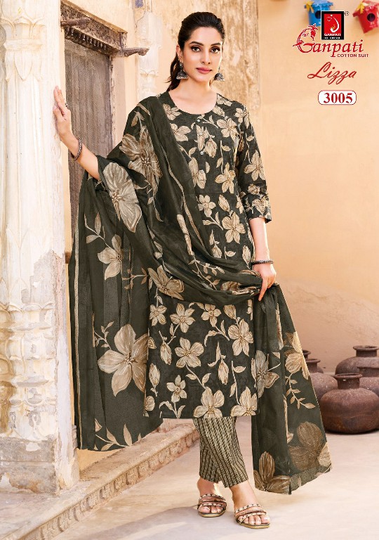 GANPATI LIZZA VOL 3 WHOLESALE READYMADE PURE COTTON PRINTED DAILY WEAR 3 PCS SUITS SUPPLIER