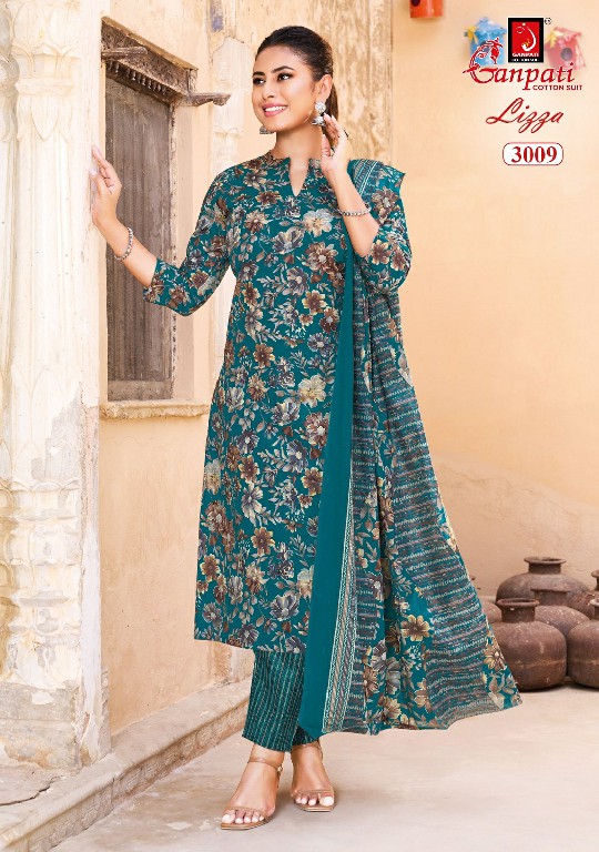 GANPATI LIZZA VOL 3 WHOLESALE READYMADE PURE COTTON PRINTED DAILY WEAR 3 PCS SUITS SUPPLIER