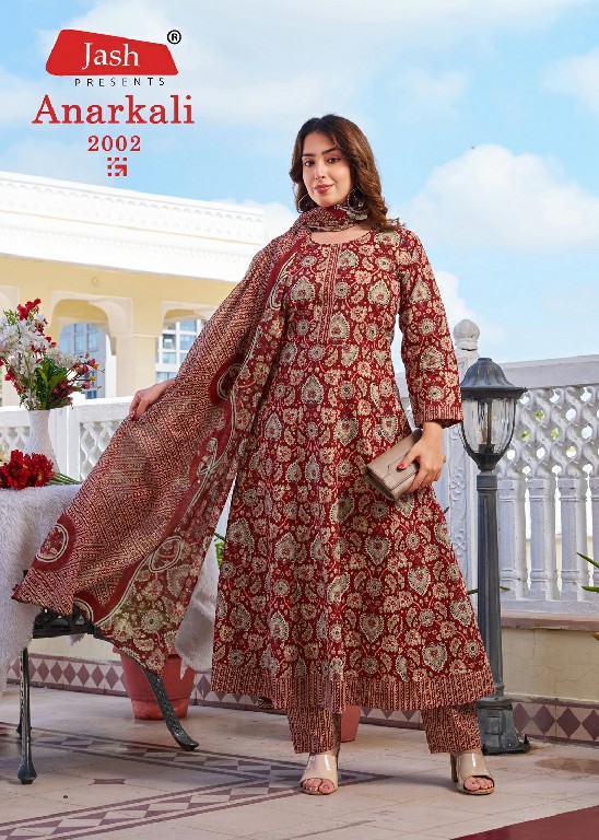 JASH ANARKALI VOL 2 WHOLESALE READYMADE COTTON PRINTED ANARKALI STYLE PRETTY 3 PCS SUITS SUPPLIER