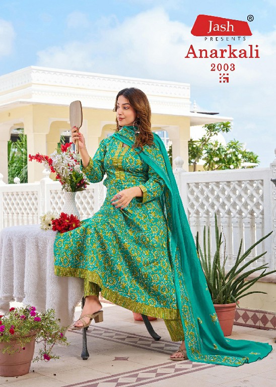 JASH ANARKALI VOL 2 WHOLESALE READYMADE COTTON PRINTED ANARKALI STYLE PRETTY 3 PCS SUITS SUPPLIER