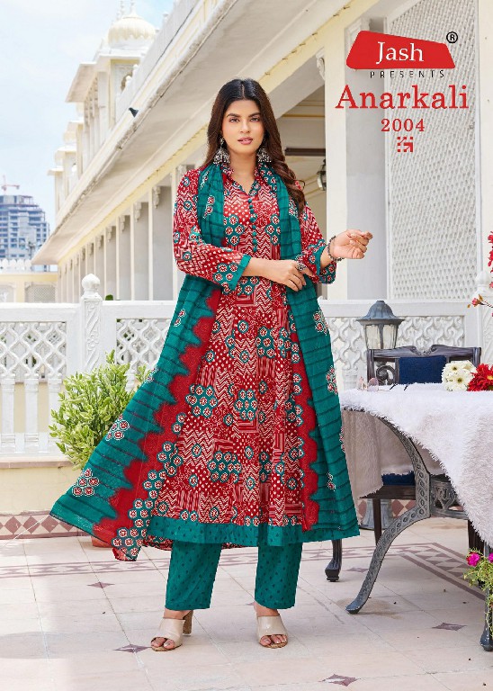 JASH ANARKALI VOL 2 WHOLESALE READYMADE COTTON PRINTED ANARKALI STYLE PRETTY 3 PCS SUITS SUPPLIER