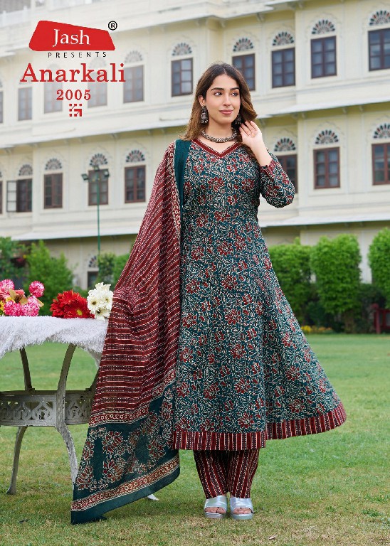 JASH ANARKALI VOL 2 WHOLESALE READYMADE COTTON PRINTED ANARKALI STYLE PRETTY 3 PCS SUITS SUPPLIER