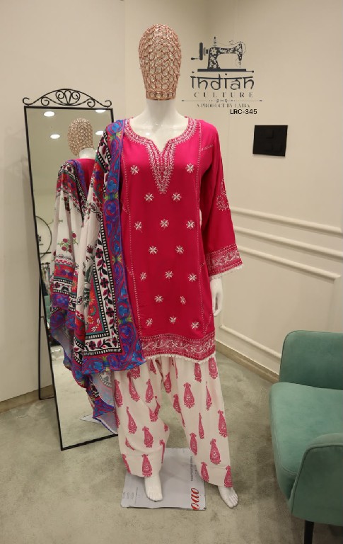 INDIAN CULTURE D.NO LRC-345 WHOLESALE READYMADE PURE RAYON CLASSIC 3 PCS SUITS SUPPLIER
