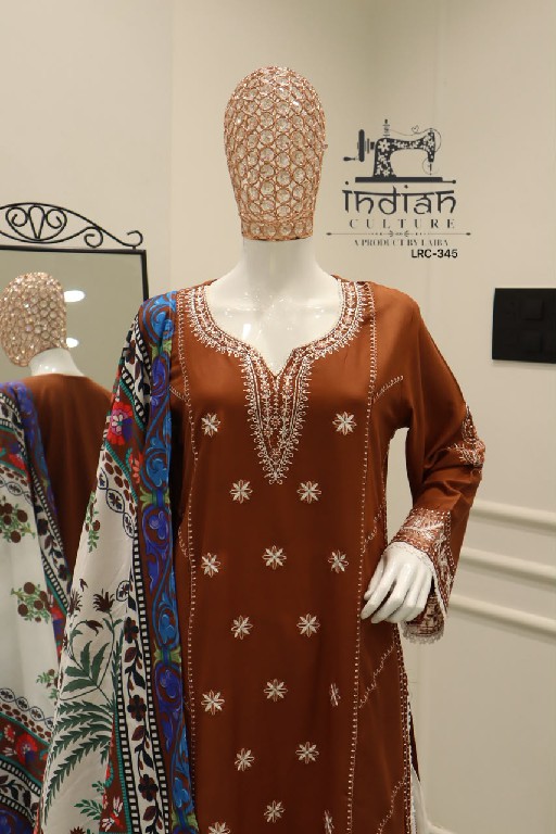 INDIAN CULTURE D.NO LRC-345 WHOLESALE READYMADE PURE RAYON CLASSIC 3 PCS SUITS SUPPLIER