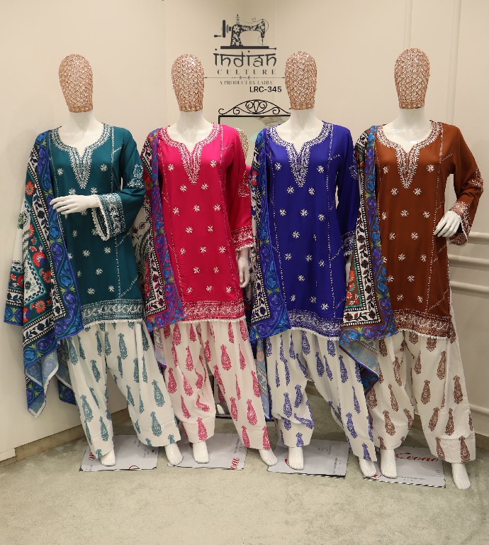 INDIAN CULTURE D.NO LRC-345 WHOLESALE READYMADE PURE RAYON CLASSIC 3 PCS SUITS SUPPLIER