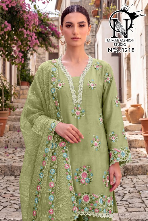 NAIMAT FASHION D.NO NFS-1218 WHOLESALE READYMADE CHIFFON DESIGNER 3 PCS COMBO SET SUITS EXPORTER