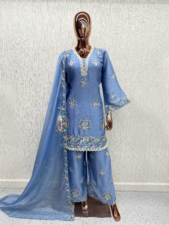NAIMAT FASHION D.NO NFS-1218 WHOLESALE READYMADE CHIFFON DESIGNER 3 PCS COMBO SET SUITS EXPORTER