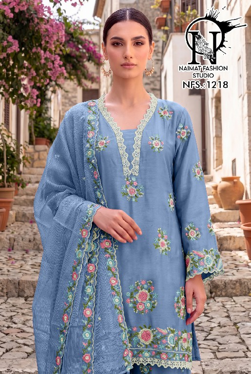 NAIMAT FASHION D.NO NFS-1218 WHOLESALE READYMADE CHIFFON DESIGNER 3 PCS COMBO SET SUITS EXPORTER