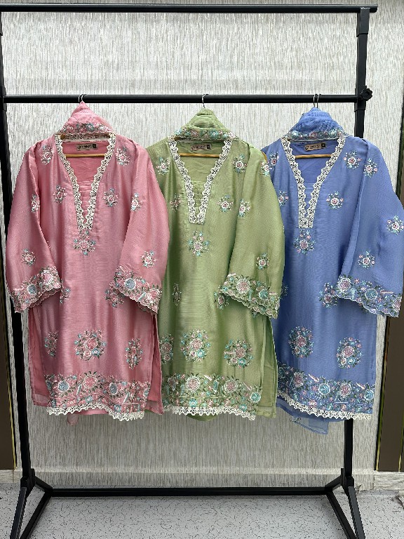 NAIMAT FASHION D.NO NFS-1218 WHOLESALE READYMADE CHIFFON DESIGNER 3 PCS COMBO SET SUITS EXPORTER