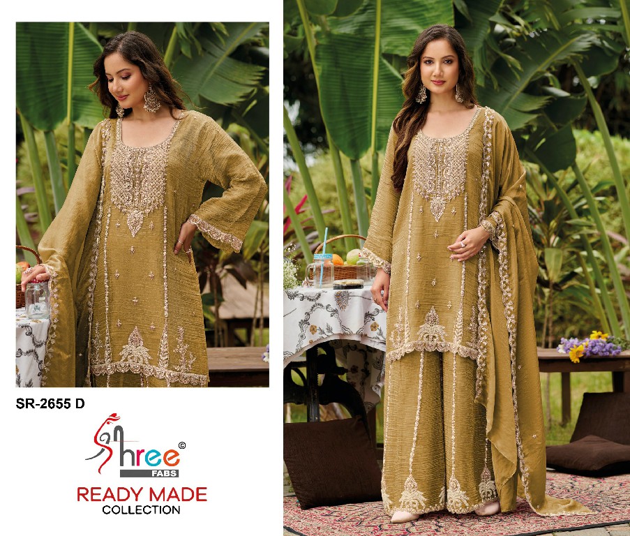 SHREE FABS R-2655 WHOLESALE READYMADE VISCOSE SALSA HEAVY BEATS WORK PLAZZO STYLE 3 PCS SUITS EXPORTER