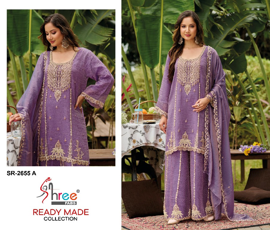 SHREE FABS R-2655 WHOLESALE READYMADE VISCOSE SALSA HEAVY BEATS WORK PLAZZO STYLE 3 PCS SUITS EXPORTER