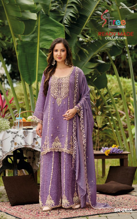 SHREE FABS R-2655 WHOLESALE READYMADE VISCOSE SALSA HEAVY BEATS WORK PLAZZO STYLE 3 PCS SUITS EXPORTER