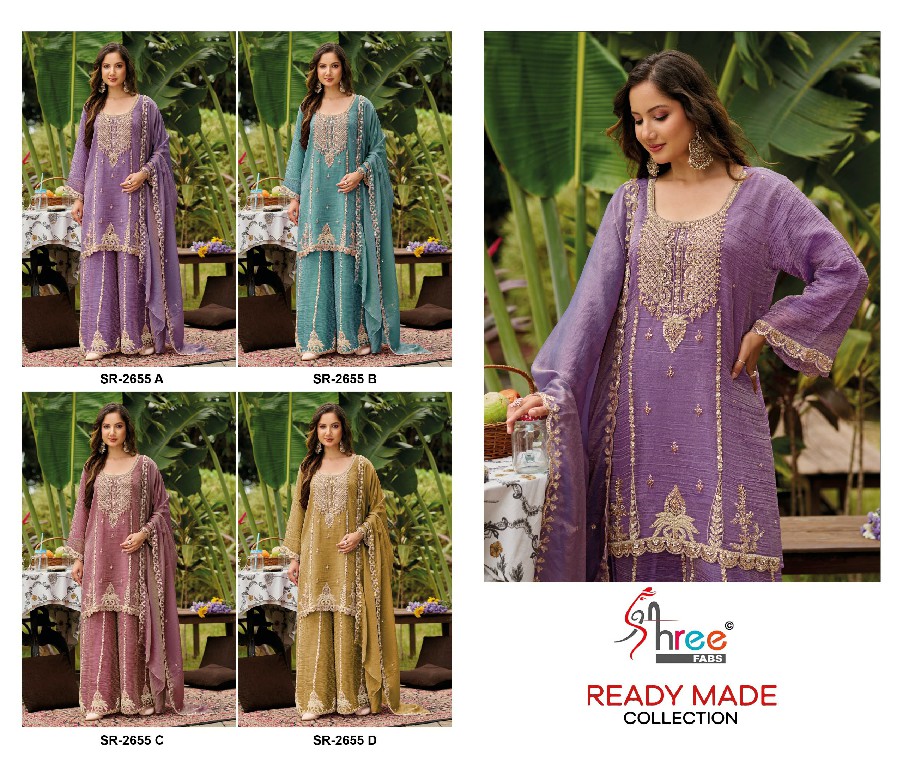 SHREE FABS R-2655 WHOLESALE READYMADE VISCOSE SALSA HEAVY BEATS WORK PLAZZO STYLE 3 PCS SUITS EXPORTER