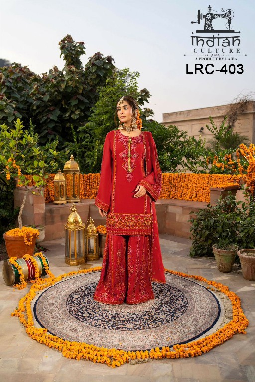 INDIAN CULTURE D.NO LRC-403 WHOLESALE READYMADE PV SLUB FESTIVE WEAR PAKISTANI 3 PCS SUITS EXPORTER