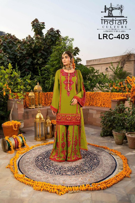 INDIAN CULTURE D.NO LRC-403 WHOLESALE READYMADE PV SLUB FESTIVE WEAR PAKISTANI 3 PCS SUITS EXPORTER