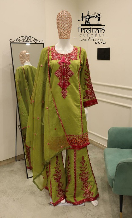 INDIAN CULTURE D.NO LRC-403 WHOLESALE READYMADE PV SLUB FESTIVE WEAR PAKISTANI 3 PCS SUITS EXPORTER