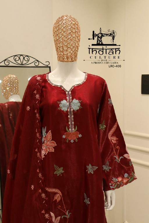 INDIAN CULTURE D.NO LRC-406 WHOLESALE READYMADE ROMAN GLASS AMAZING PAKISTANI 3 PCS SUITS SUPPLIER
