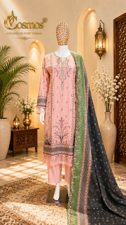 COSMOS BIN SAEED VOL 5 WHOLESALE LAWN COTTON BEAUTIFUL FULL STITCHED 3 PCS SUITS SUPPLIER
