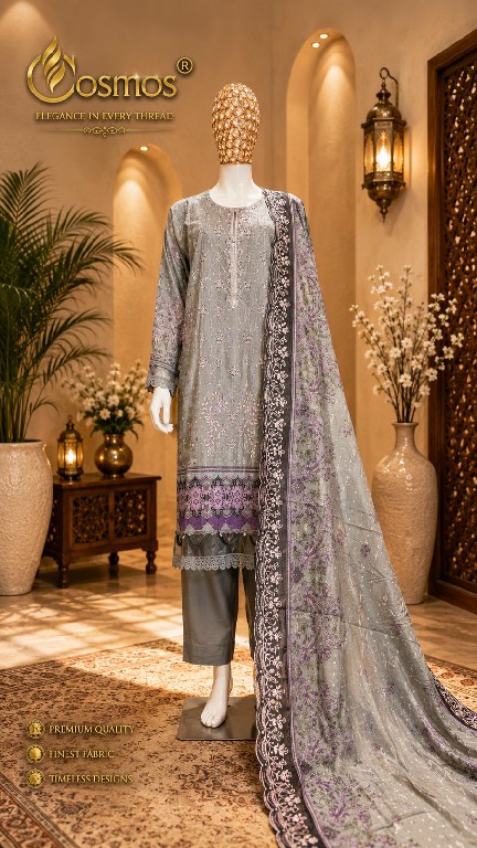 COSMOS BIN SAEED VOL 5 WHOLESALE LAWN COTTON BEAUTIFUL FULL STITCHED 3 PCS SUITS SUPPLIER