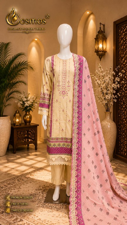 COSMOS BIN SAEED VOL 5 WHOLESALE LAWN COTTON BEAUTIFUL FULL STITCHED 3 PCS SUITS SUPPLIER