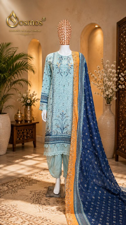 COSMOS BIN SAEED VOL 5 WHOLESALE LAWN COTTON BEAUTIFUL FULL STITCHED 3 PCS SUITS SUPPLIER
