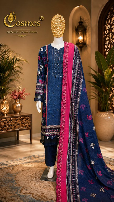 COSMOS BIN SAEED VOL 5 WHOLESALE LAWN COTTON BEAUTIFUL FULL STITCHED 3 PCS SUITS SUPPLIER